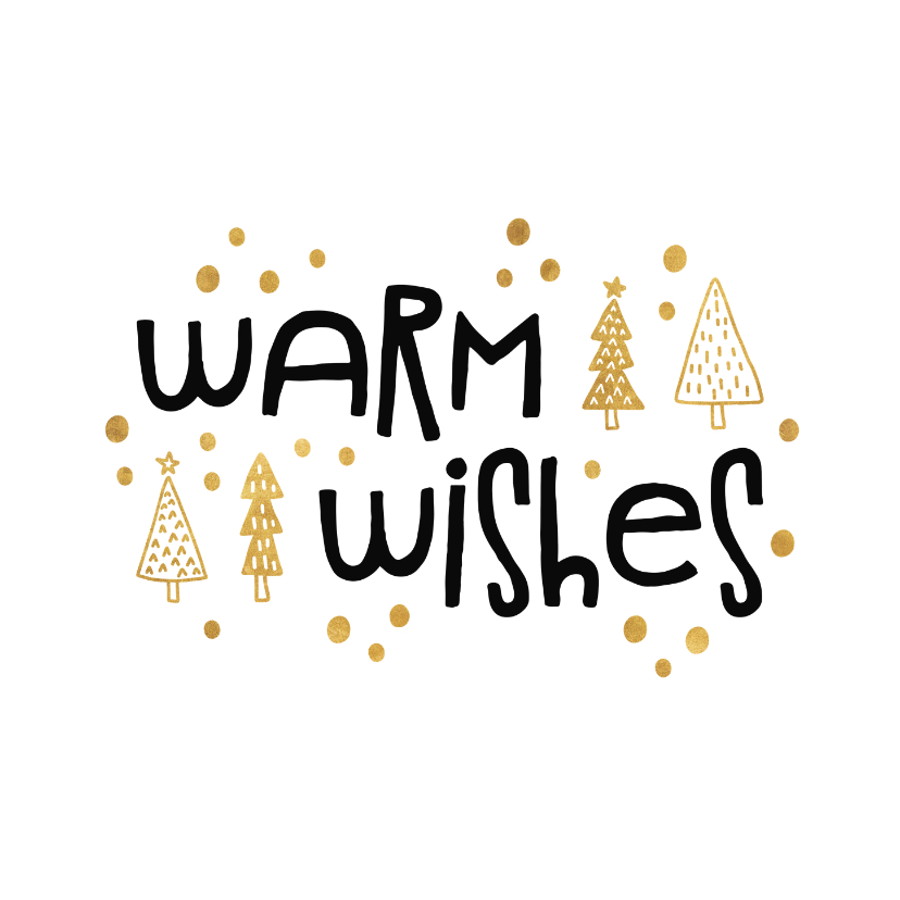 Weihnachtskarten - Weihnachtskarte 'Warm wishes' weiß und gold