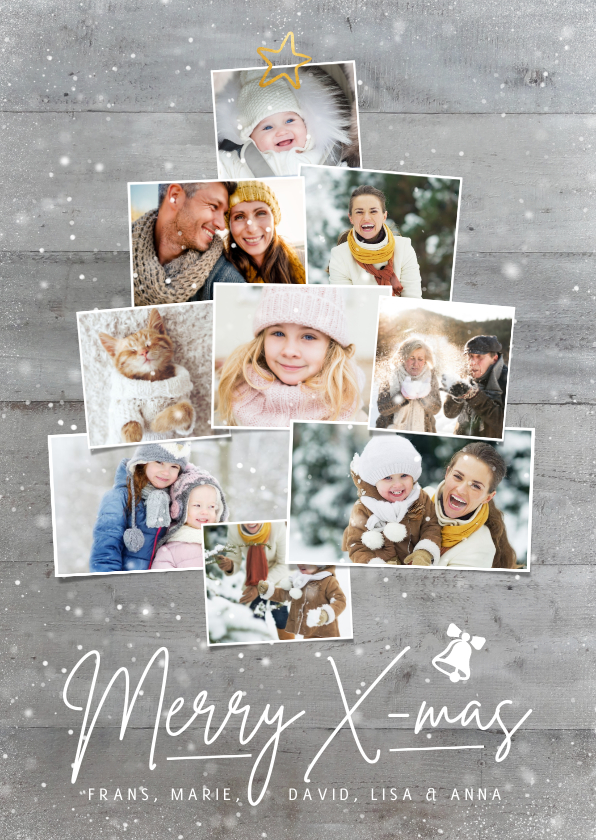 Weihnachtskarten - Winterliche Weihnachtskarte eigene Fotos als Weihnachtsbaum